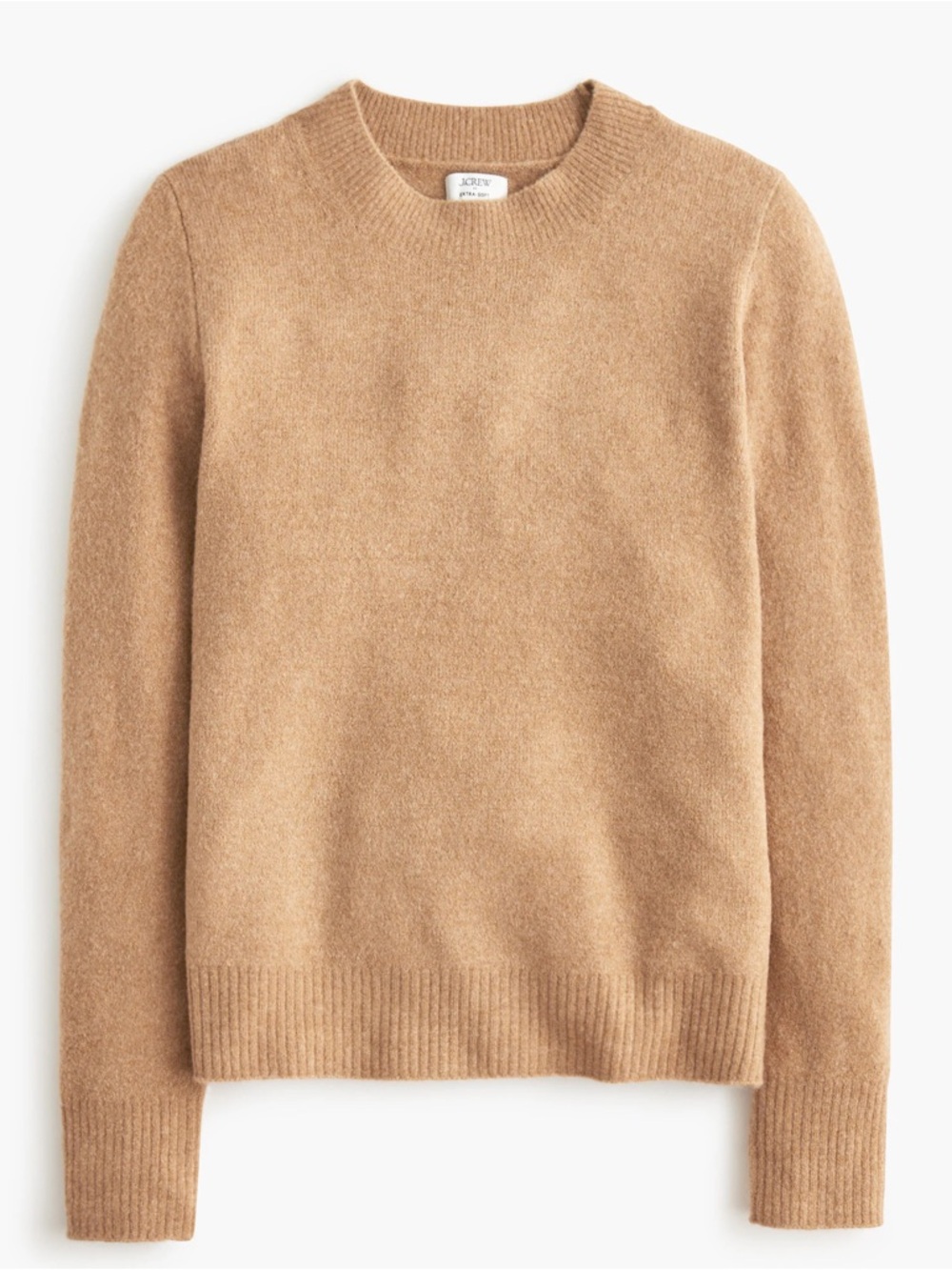 J. Crew Camel Tan Crewneck Wool Blend Extra Soft Sweater Women’s M